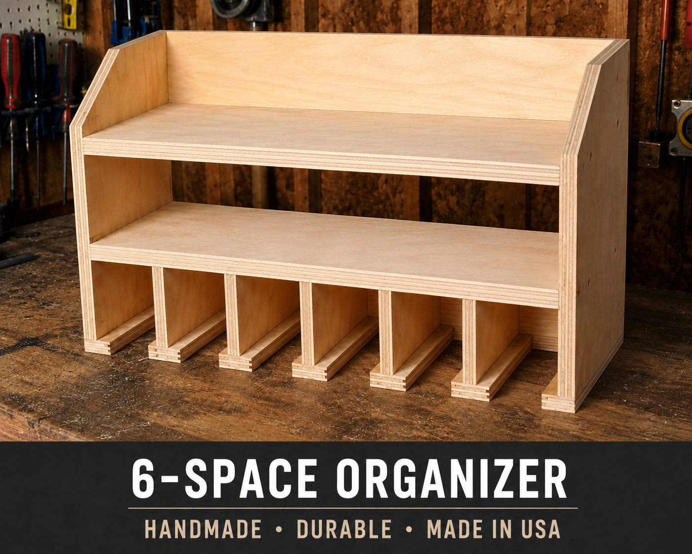 6 space power tool organizer